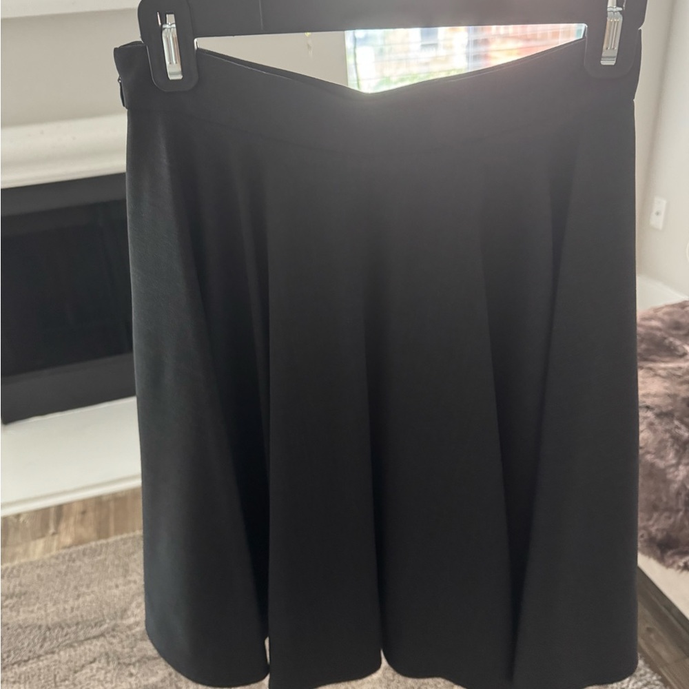 European Culture Black Asymmetrical A-line Skirt